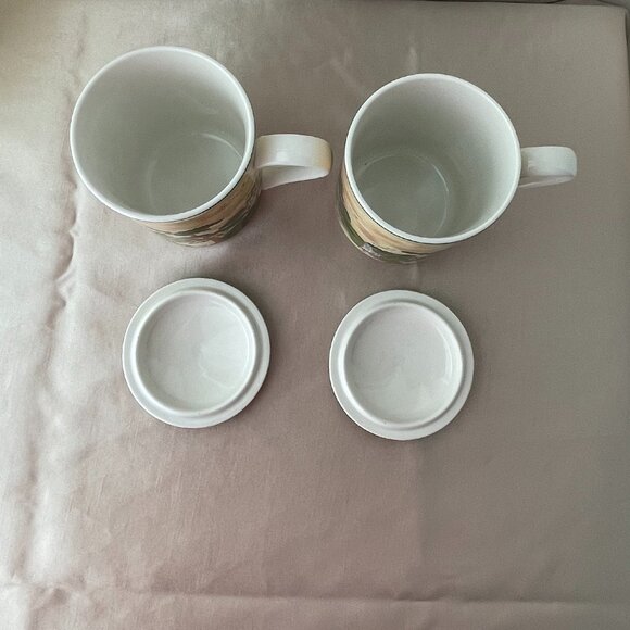 Fine China Oriental Tea Mug with Lid Set 2 by Bossigi - Picture 3 of 6